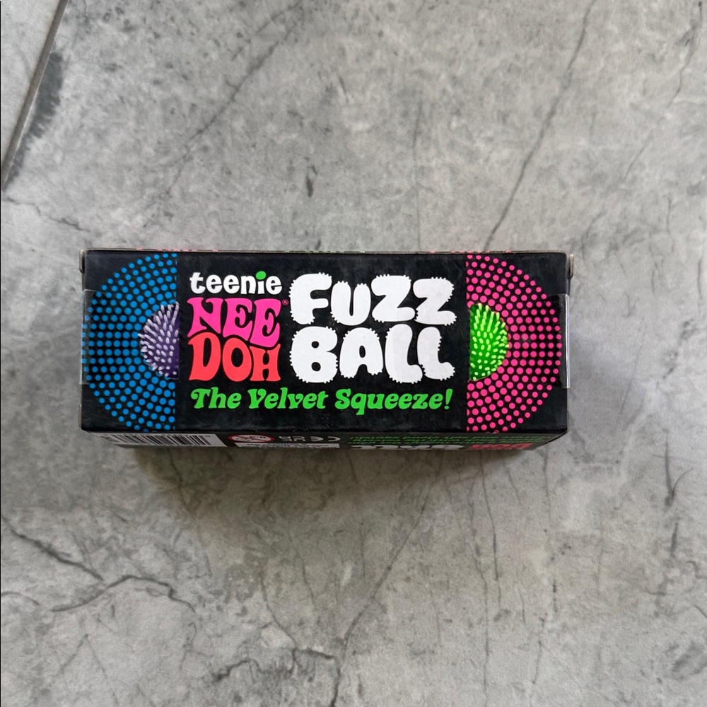 Teenie Nee Doh Fuzz Ball Kids Toy - Black with Neon Accents